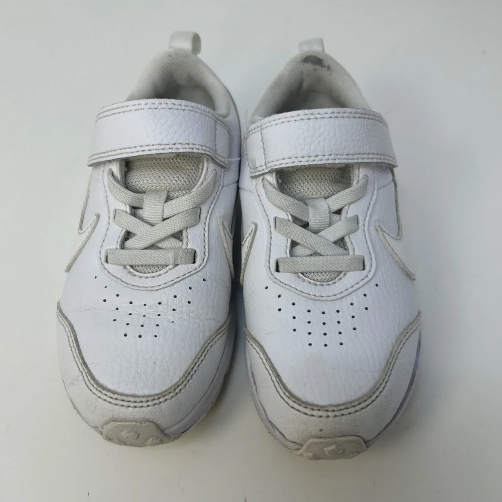 Nike Varsity Leather PSV Running Shoes,‎ Toddler Size 10.5C White CN9393-101